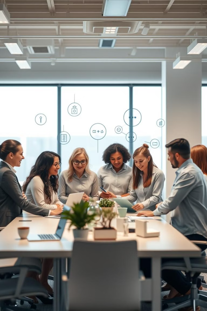 Modern business team collaboration